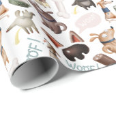 おもしろいドックラバーパターンプリント ラッピングペーパー (ロールコーナー)