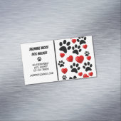 おもしろいドッグウォーカーポー&ハートペットシッター事業 マグネット名刺 (インサイチュ)