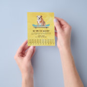 おもしろいドッグオンスケートボードドッグウォーカーティアシートイエロー チラシ (手)