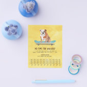 おもしろいドッグオンスケートボードドッグウォーカーティアシートイエロー チラシ (シングル)