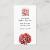 おもしろいドッググルーミングピンクプードル 名刺 (裏面)