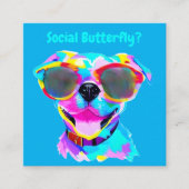 おもしろいドッグズデイアウトカスタムドギー保育園 スクエア名刺 (正面)