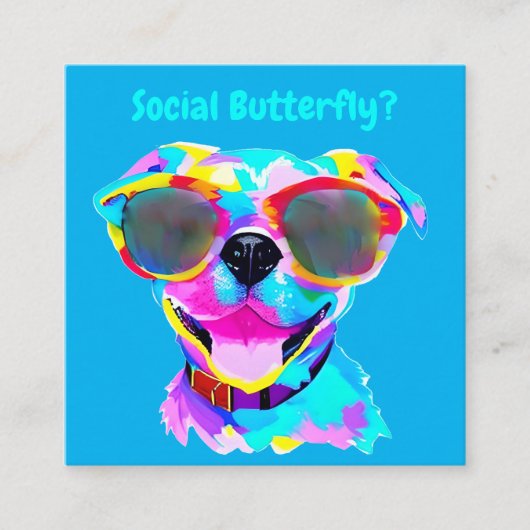 おもしろいドッグズデイアウトカスタムドギー保育園 スクエア名刺 (正面)