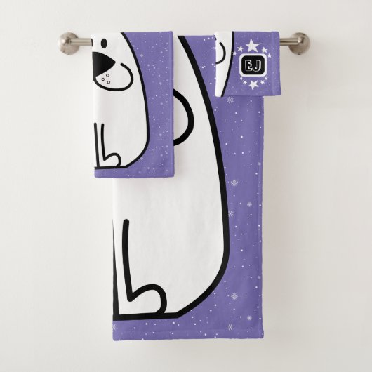 おもしろいドッグパーソナライズされたモノグラムデザイン バスタオルセット (インサイチュ)