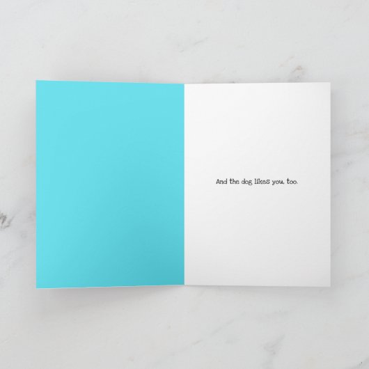 おもしろいドッグパートナー恋人の配偶者かわいい気のあるそぶりをした誕生日 カード (内部)