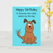 おもしろいドッグパートナー恋人の配偶者かわいい気のあるそぶりをした誕生日 カード (黄色い花)