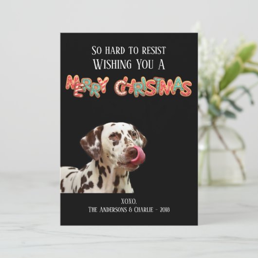 おもしろいドッグフォトクリスマスクッキー シーズンカード (スタンド正面)