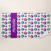 おもしろいドッグプリントステンシル ビーチタオル (正面)