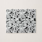 おもしろいドッグペットアニマル漫画スケッチアート ジグソーパズル (横)