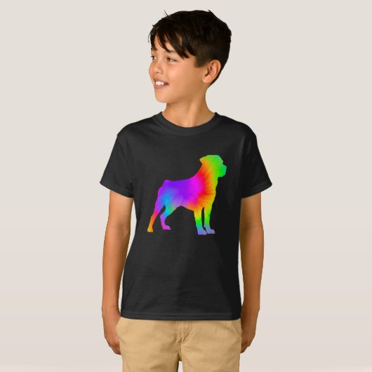 おもしろいドッグラバーオーナー絞り染めロットワイラー Tシャツ (正面フル)