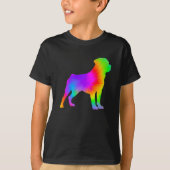 おもしろいドッグラバーオーナー絞り染めロットワイラー Tシャツ (正面)