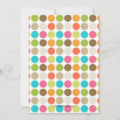 おもしろいドッツピンクのベビーガールシャワー 招待状 (裏面)