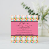 おもしろいドッツピンクベビーガールシャワー 招待状 (スタンド正面)