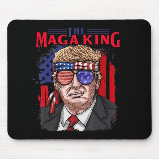 おもしろいドナルドトランプUltra Maga King Th Of July USA Fl マウスパッド (正面)
