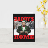 おもしろいドナルド・トランプパパの家ホワイトハウス・キリスト カード (黄色い花)