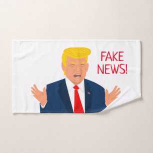 おもしろいドナルド・J・トランプの漫画風イラストのハンドタオル ハンドタオル