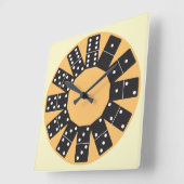 おもしろいドミノ スクエア壁時計 (傾斜)