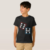 おもしろいドミノ 六 七 ミーム 67 ドミノ 数学好き Tシャツ (正面フル)