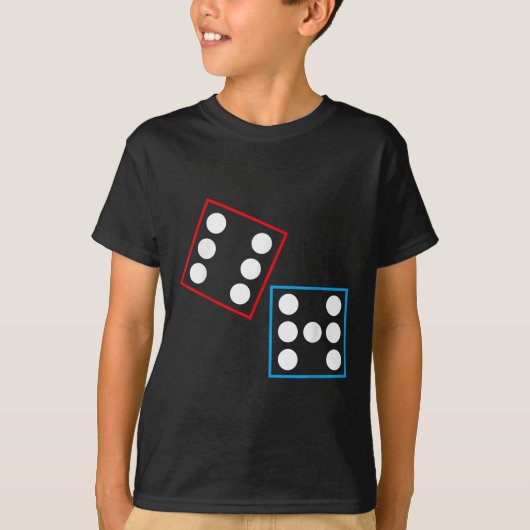 おもしろいドミノ 六 七 ミーム 67 ドミノ 数学好き Tシャツ (正面)