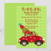 おもしろいドライビングトナイダーウィズツリーホリデーパーティー 招待状 (正面/裏面)