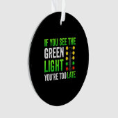 おもしろいドラッグレーシングクリスマスツリードラッグレーサー オーナメント (正面)