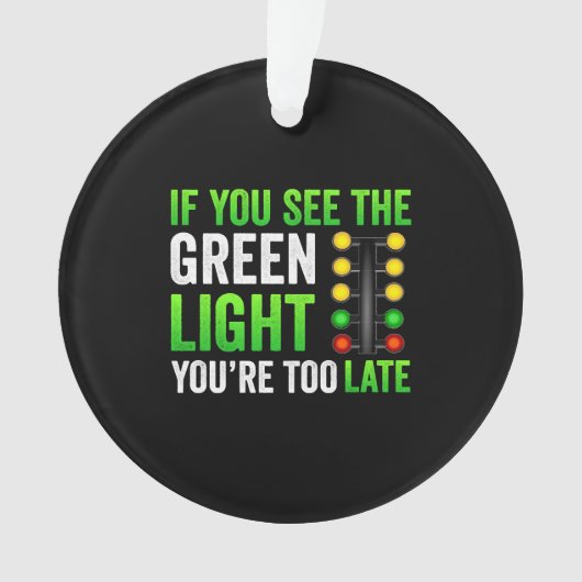 おもしろいドラッグレーシングクリスマスツリードラッグレーサー オーナメント (正面)