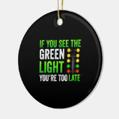 おもしろいドラッグレーシングクリスマスツリードラッグレーサー セラミックオーナメント (左)