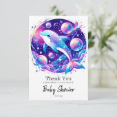 おもしろいドルフィンベビーシャワー サンキューカード (スタンド正面)