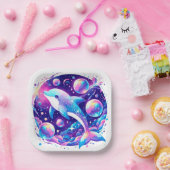 おもしろいドルフィンベビーシャワー ペーパープレート (パーティー)