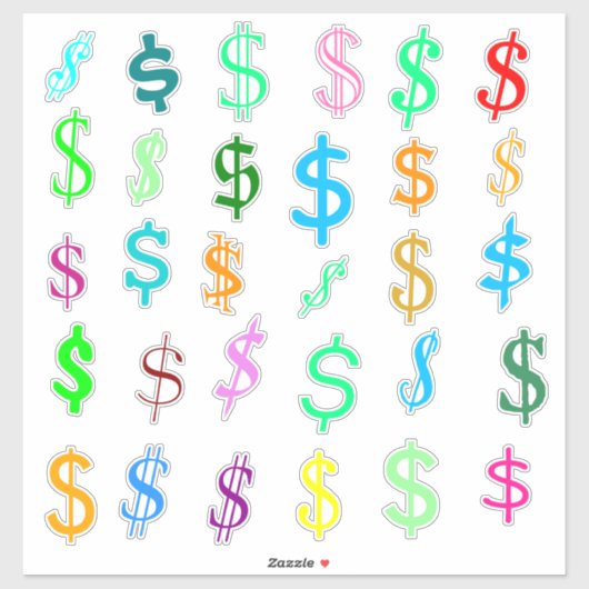 おもしろいドル記号($)記号 シール (シート)