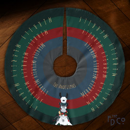 おもしろいドンキーラマヒツジ+オールホリデのまわりにィ文字 ブラッシュドポリエステルツリースカート