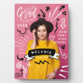 おもしろいドードルスケッチ雑誌カバーガールグラッド写真 フォトプラーク (正面)