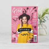 おもしろいドードルスケッチ雑誌カバーガールグラードパーティー 招待状 (スタンド正面)