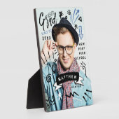 おもしろいドードルスケッチ雑誌カバーグラッド写真 フォトプラーク (側面)