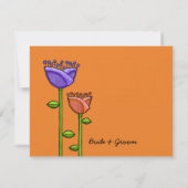 おもしろいドードルフラワーズオレンジパープルリハーサル 招待状 (裏面)