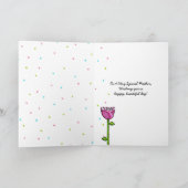 おもしろいドードルフラワーズブルーピンクドットマザーズデイ カード (内部)