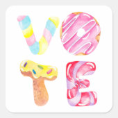 おもしろいドーナツとキャンディゴー投票 スクエアシール (正面)