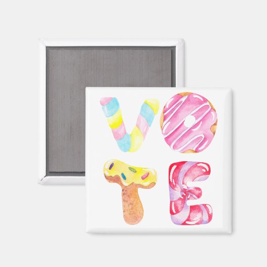 おもしろいドーナツとキャンディゴー投票 マグネット (正面/裏面)