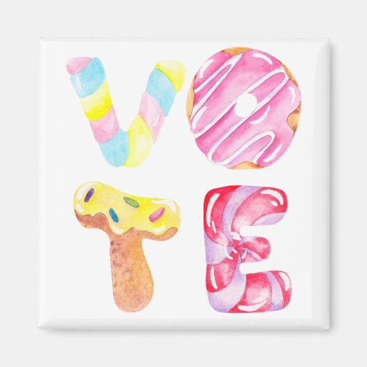 おもしろいドーナツとキャンディゴー投票 マグネット (正面)