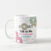 'おもしろいドーナツと私に話す'コーパーソナライズされたヒー コーヒーマグカップ (左)
