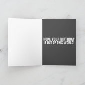 おもしろいドーナツ付き猫誕生日宇宙猫 カード (内部)