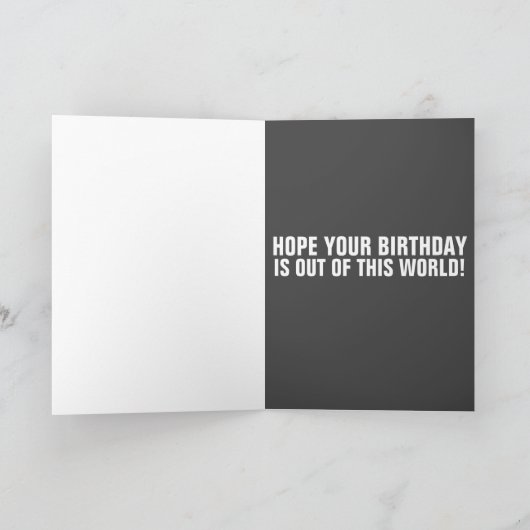 おもしろいドーナツ付き猫誕生日宇宙猫 カード (内部)