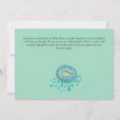 おもしろいドーナツ赤面ピンクセージグリーンありがとう 招待状 (裏面)