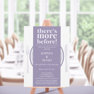 おもしろいナイトウィーディナー招待状ほこりっぽい薄紫 招待状