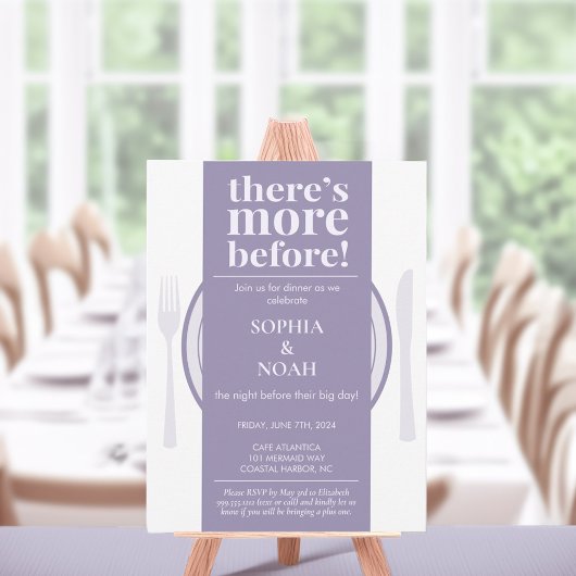 おもしろいナイトウィーディナー招待状ほこりっぽい薄紫 招待状