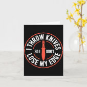 おもしろいナイフ投げ屋さん 私はナイフを投げる カード (黄色い花)