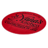 おもしろいナナのキッチンのカッティングボード。編集可能な名前 カッティングボード (角)