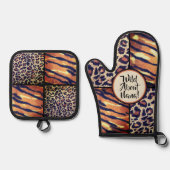 おもしろいナナギフト！オーブンミットとポットホルダー 鍋つかみ&鍋敷きセット (正面)