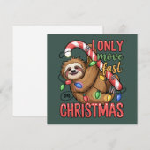 おもしろいナマケモノ好き クリスマス かわいい動物 クリスマス (正面/裏面)
