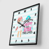 おもしろいナースことわざタイポグラフィ皮下針 スクエア壁時計 (傾斜)